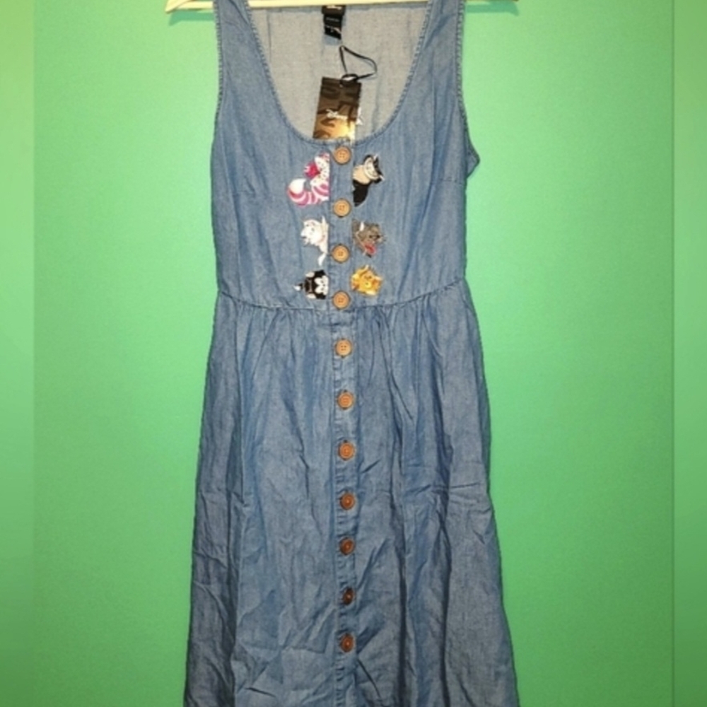 Disney Blue Denim Dress Sz Sm